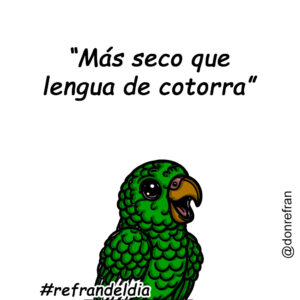 “Más seco que lengua de cotorra”
