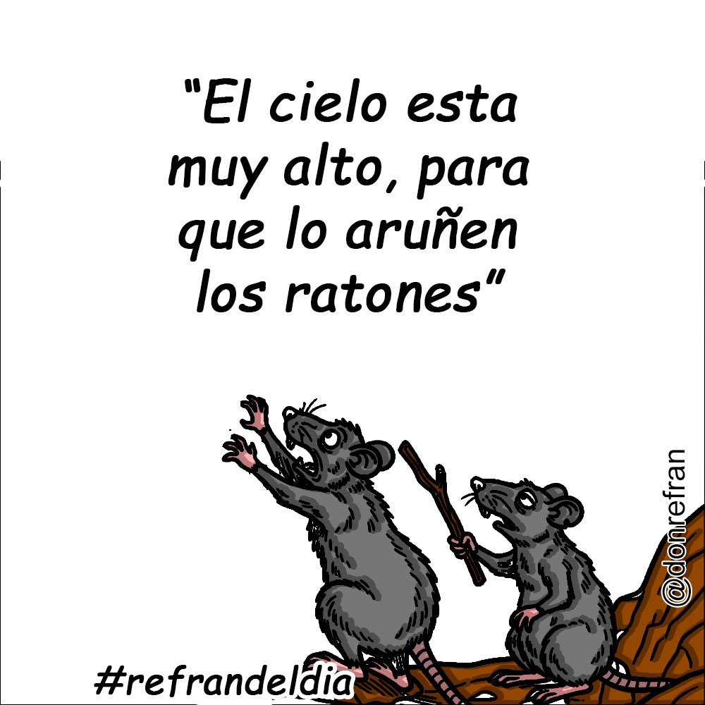 “El cielo esta muy alto, para que lo aruñen los ratones”