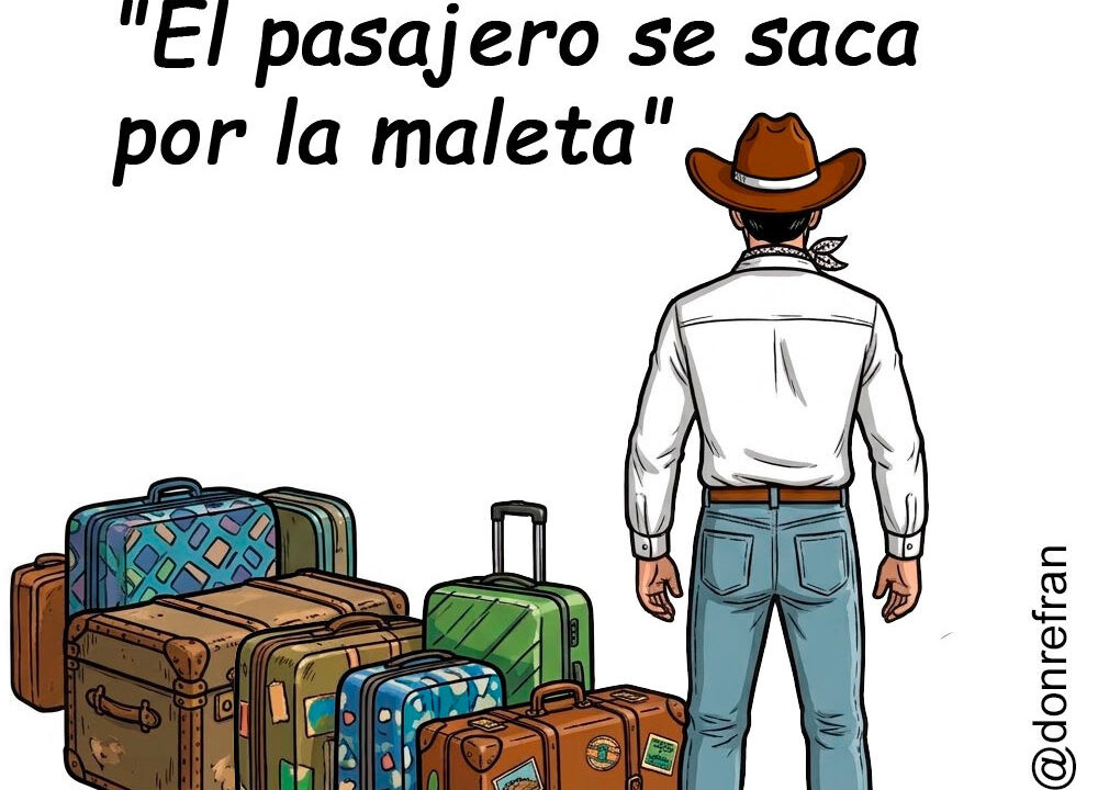 "El pasajero se saca por la maleta"
